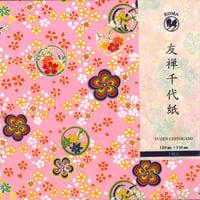 京染友禅千代紙　15㎝　同柄５枚入　ほのか　桃