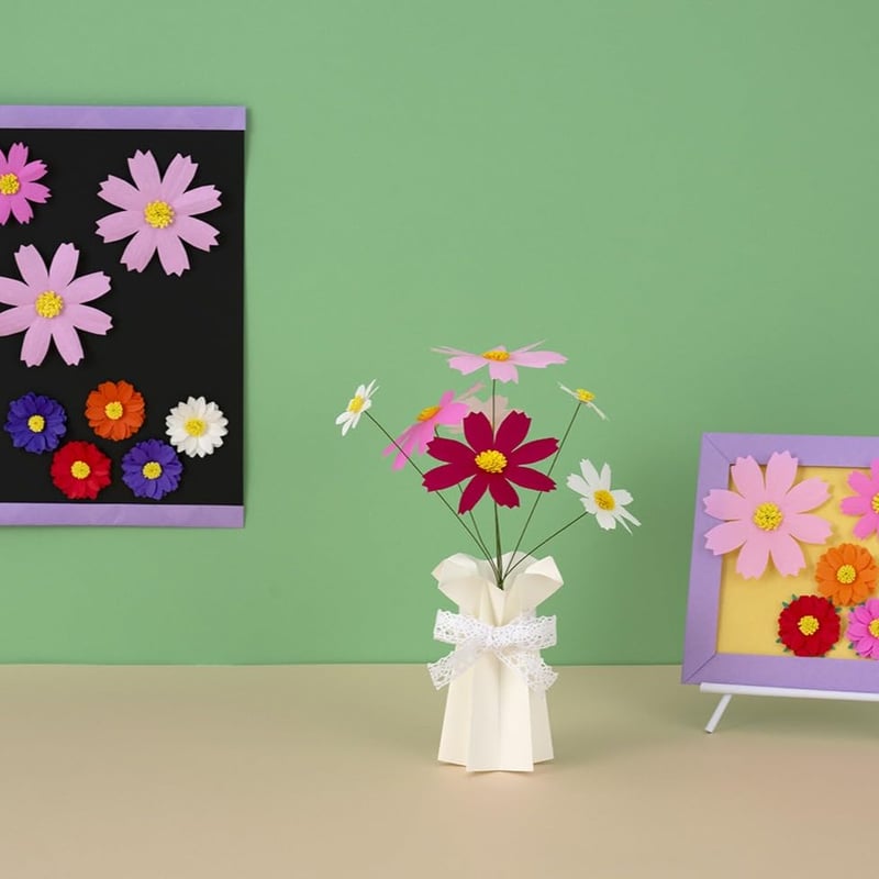 折って切って やさしく作れる立体花 折り紙花飾り | おりがみ屋さん