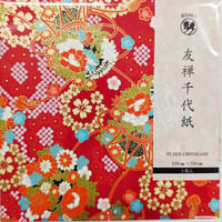 京染友禅千代紙　15㎝　同柄５枚入　百花繚乱