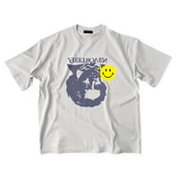 Beethoven & smile Big silhouette tee / Frost gray