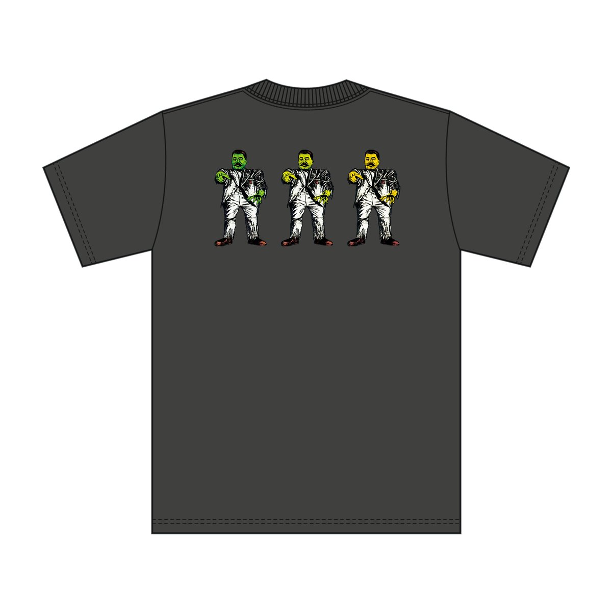 Stalin-zombies print tee / Charcoal | NADA.