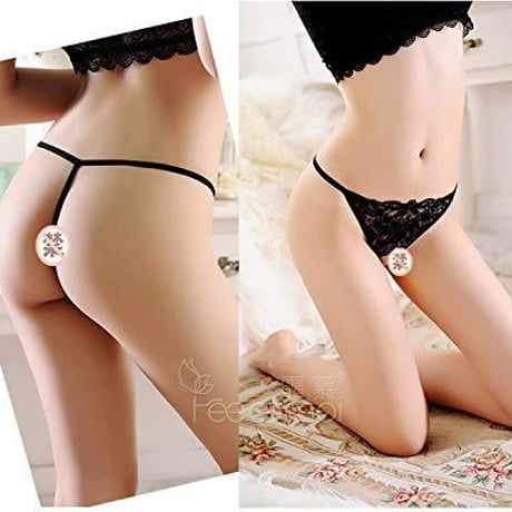 SEXY！セクシーランジェリー　オープンクロッチ　ショーツ　パンティ　バタフライデザイン　ブラックレース　紐パン　フリーサイズ