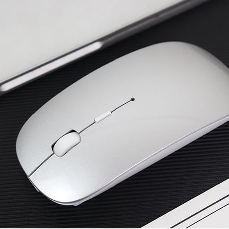 【シルバー】 ワイヤレスマウス 充電式 2.4GHz 3DPIモード 光学式 高感度 小型 静音 省エネルギー