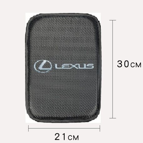 LEXUS★レクサス★カーボン調ブラックPUレザー★ラグジュアリーセンターコンソールパッド★３Dロゴ