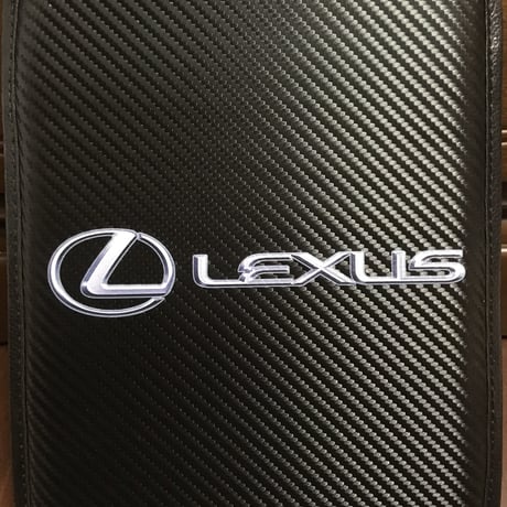 LEXUS★レクサス★カーボン調ブラックPUレザー★ラグジュアリーセンターコンソールパッド★３Dロゴ