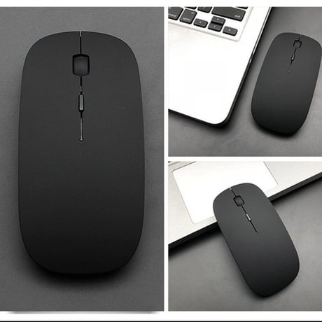 【マットブラック】2.4Ghz　静音コンパクト　電池式　USB無線マウス　超薄型・軽量サイズで、ストレスフリー