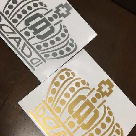 DADクラウン・ラグジュアリー・ステッカー・シルバー抜き文字