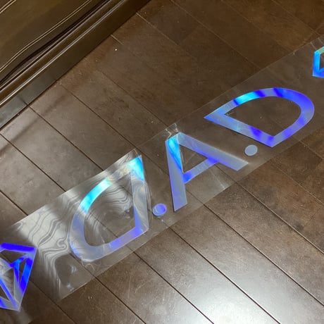 ギャルソンDAD★ビッグウィンドウステッカー★特大１ｍ★ダイア★レインボーミラー