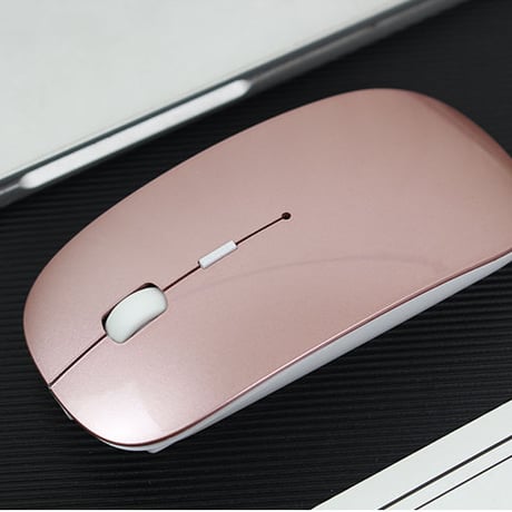 【ローズゴールド】 ワイヤレスマウス 充電式 2.4GHz 3DPIモード 光学式 高感度 小型 静音 省エネルギー　薄型・軽量で、ストレスフリー