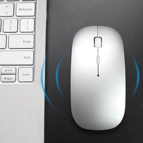 【シルバー】 ワイヤレスマウス 充電式 2.4GHz 3DPIモード 光学式 高感度 小型 静音 省エネルギー