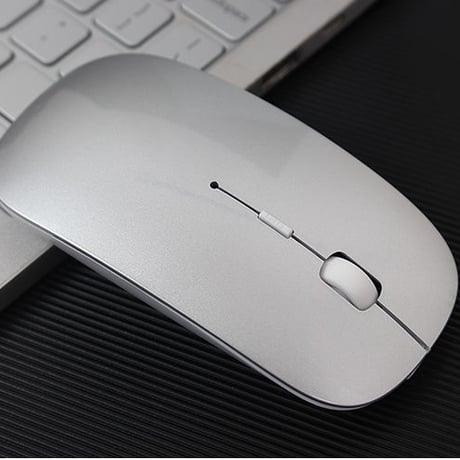 【シルバー】 ワイヤレスマウス 充電式 2.4GHz 3DPIモード 光学式 高感度 小型 静音 省エネルギー