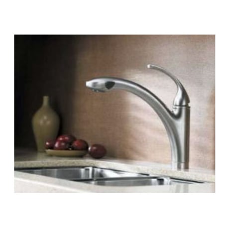 【並行輸入新品】 Kohlerフォルテ® single-control Pulloutキッチン用水栓with color-matched　 10433-CP 日本仕様アダプター付属☆送料無料☆
