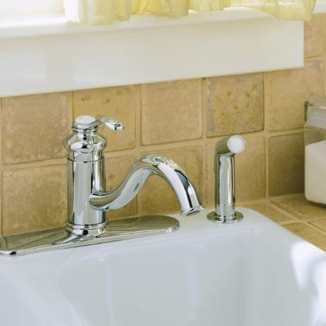 米国kohler社製キッチン用シングルレバー混合水栓k-12172 CP  日本仕様変換アダプター付属