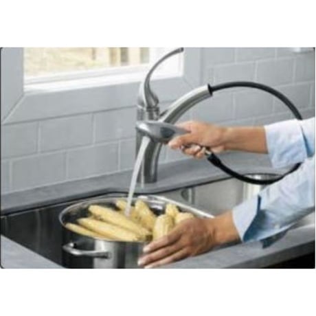 【並行輸入新品】 Kohlerフォルテ® single-control Pulloutキッチン用水栓with color-matched　 10433-CP 日本仕様アダプター付属☆送料無料☆