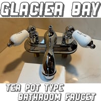 【アウトレット商品】米国GLACIER BAY社製2ハンドル ティーポットタイプ 混合水栓シルバー