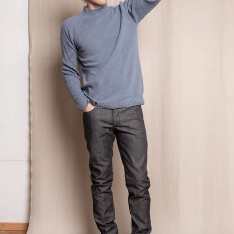 Reet Aus_ Sweater from recycle denim Blue_メンズサイズ