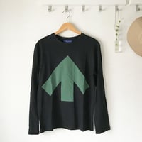 Reet Aus_ Up-Shirt Mens_Green&Black_Long sleeves ( ロングT シャツ）
