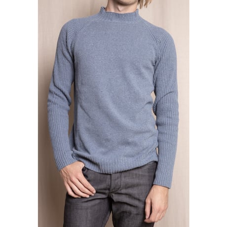 Reet Aus_ Sweater from recycle denim Blue_メンズサイズ