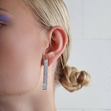 SÄGEN_Virrvarr Rectangle Earring ( 片耳用ピアス）
