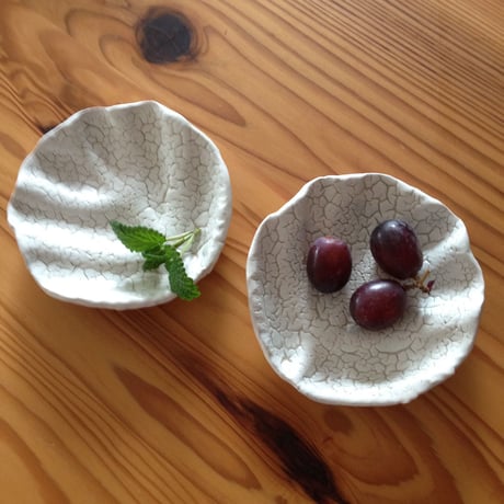 Ryoishic Hashiba _Small plates_ White leaf  (2 pcs set )