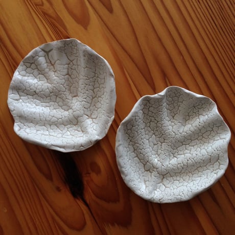 Ryoishic Hashiba _Small plates_ White leaf  (2 pcs set )
