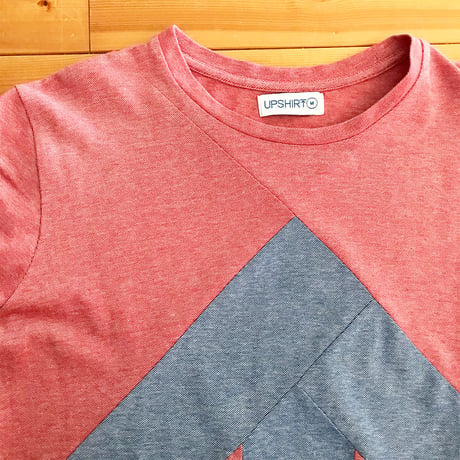 Reet Aus_ Up-Shirt Mens_Red&Blue_Long sleeves ( ロングT シャツ）