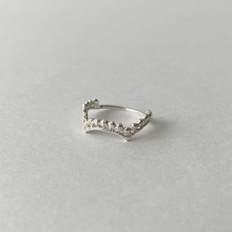 lace small dot ring (silver)---245