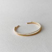 lace braid +pearl bangle(gold)---319