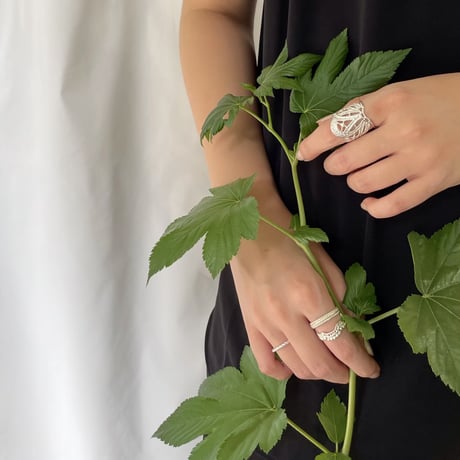 lace deco ring (silver)---268