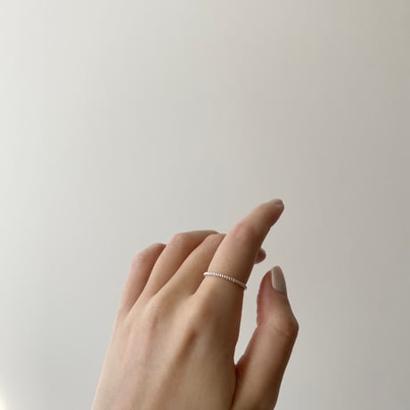lace rope ring (dot) (silver)---240
