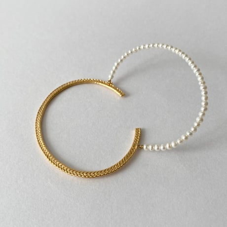 lace braid +pearl bangle(gold)---319