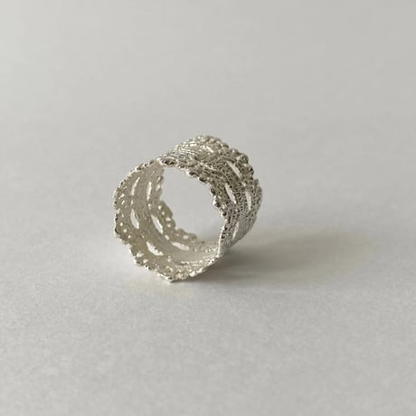 lace double crown ring (silver)---105