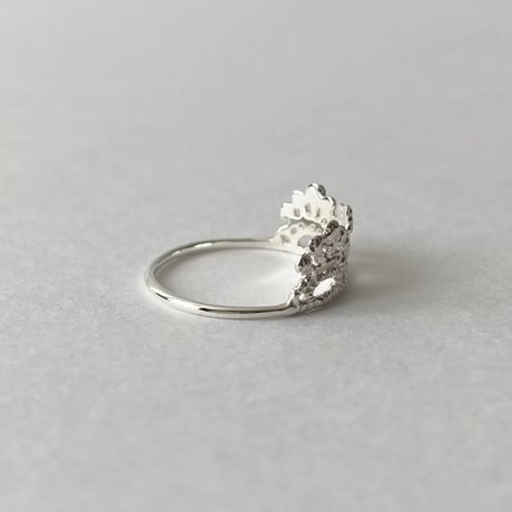 lace crown ring(silver)---137