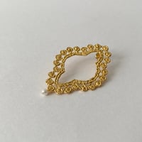 lace dot pierce (one side)(gold) ---273