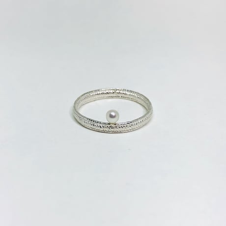 lace braid ring /pearl (silver)---301