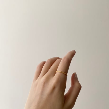 lace rope ring (dot) (gold)---240
