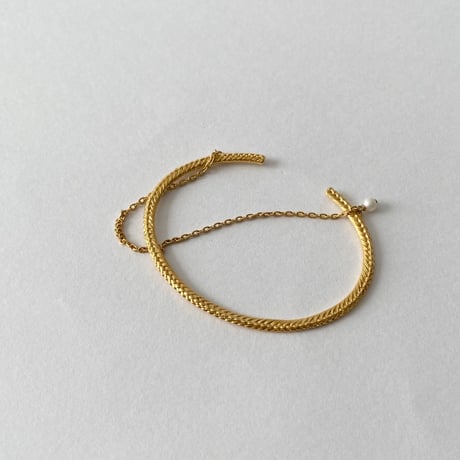 lace braid +chain bangle (gold)---318