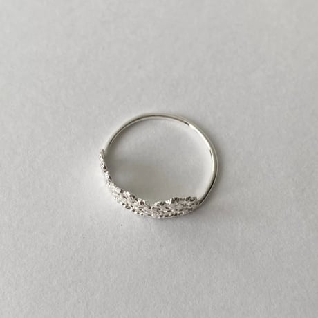 lace crown ring(silver)---137