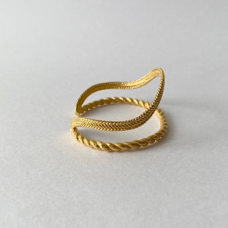lace braid double bangle (gold)---320