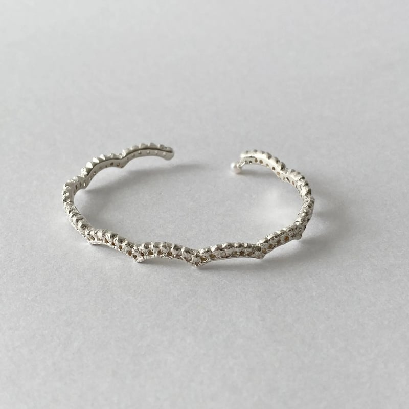 lace small wave bangle (silver)---191 | flavour