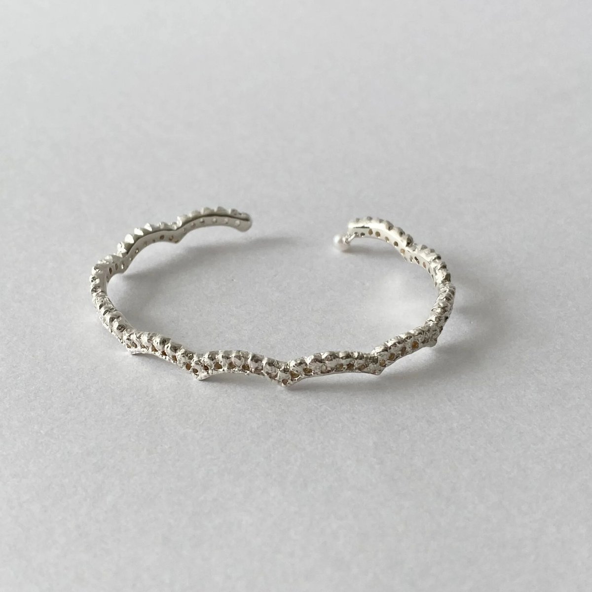 lace small wave bangle (silver)---191 | flavour