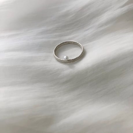 lace braid ring /pearl (silver)---301