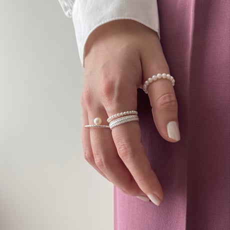 lace braid ring (silver)---300