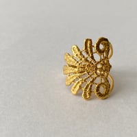 lace feather ring (gold)---103