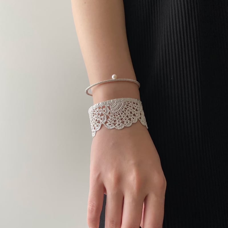 antique lace bangle (silver)---340 | flavour