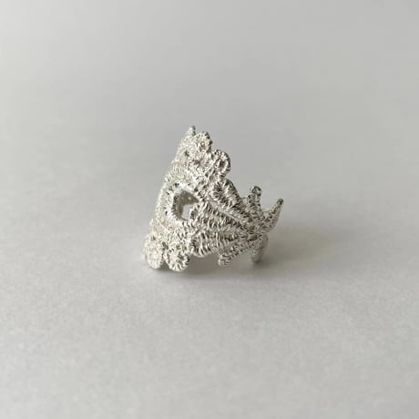 lace peacock ring (silver)---102
