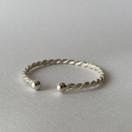 chunky braid bangle(silver)---247