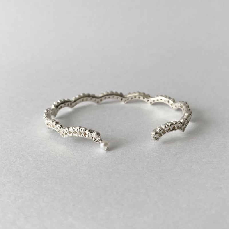 lace small wave bangle (silver)---191 | flavour