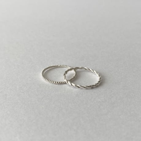 lace braid thin ring /set(silver)---302