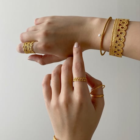 stitch double ring (gold)---333